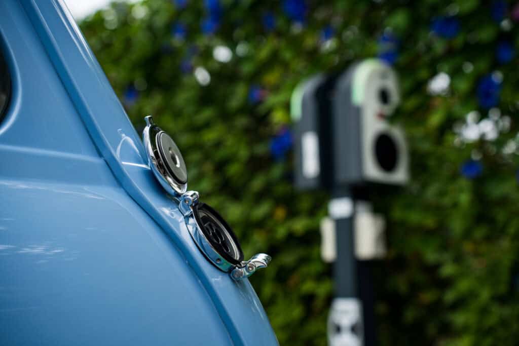 1971 Mini Classic converted to an EV with a Tesla Model 3 small motor by Modern Classic Cars Foundation