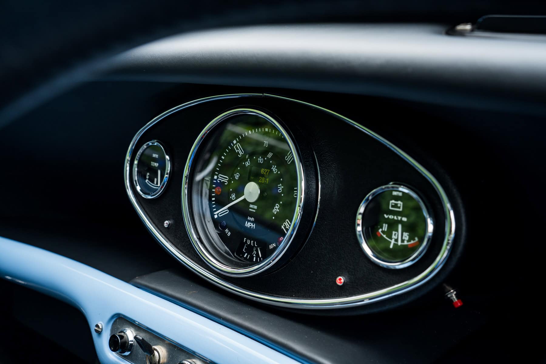 1971 Mini Classic converted to an EV with a Tesla Model 3 small motor by Modern Classic Cars Foundation