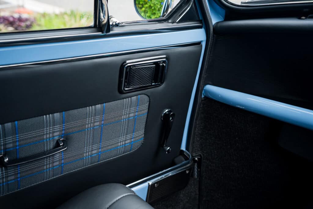1971 Mini Classic converted to an EV with a Tesla Model 3 small motor by Modern Classic Cars Foundation