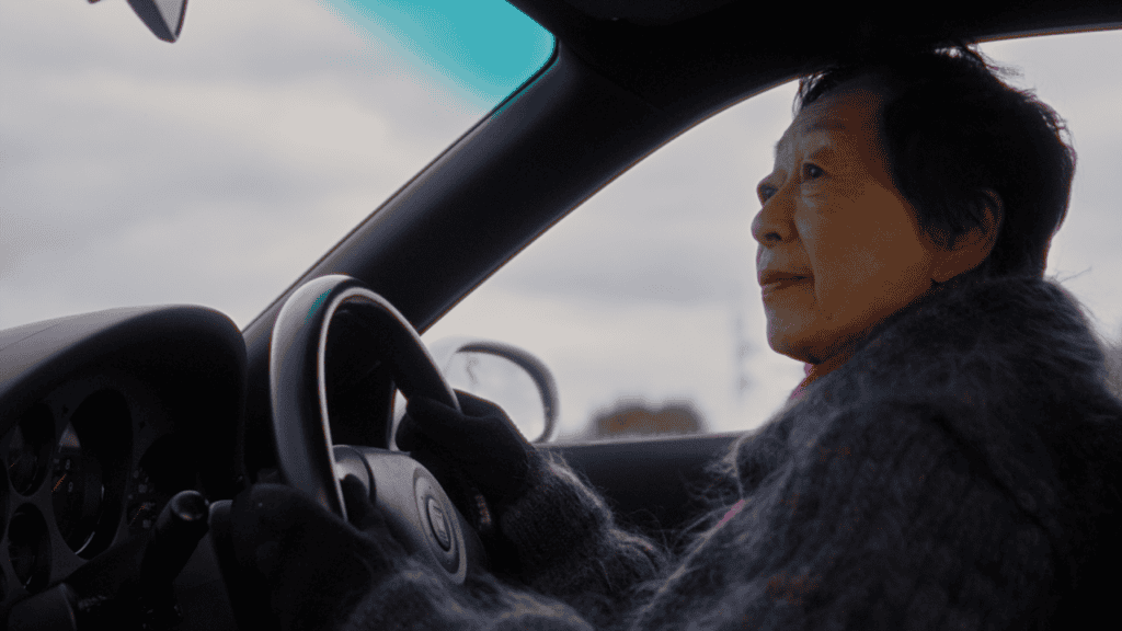 Naoko Nishimoto in her Mazda RX-7