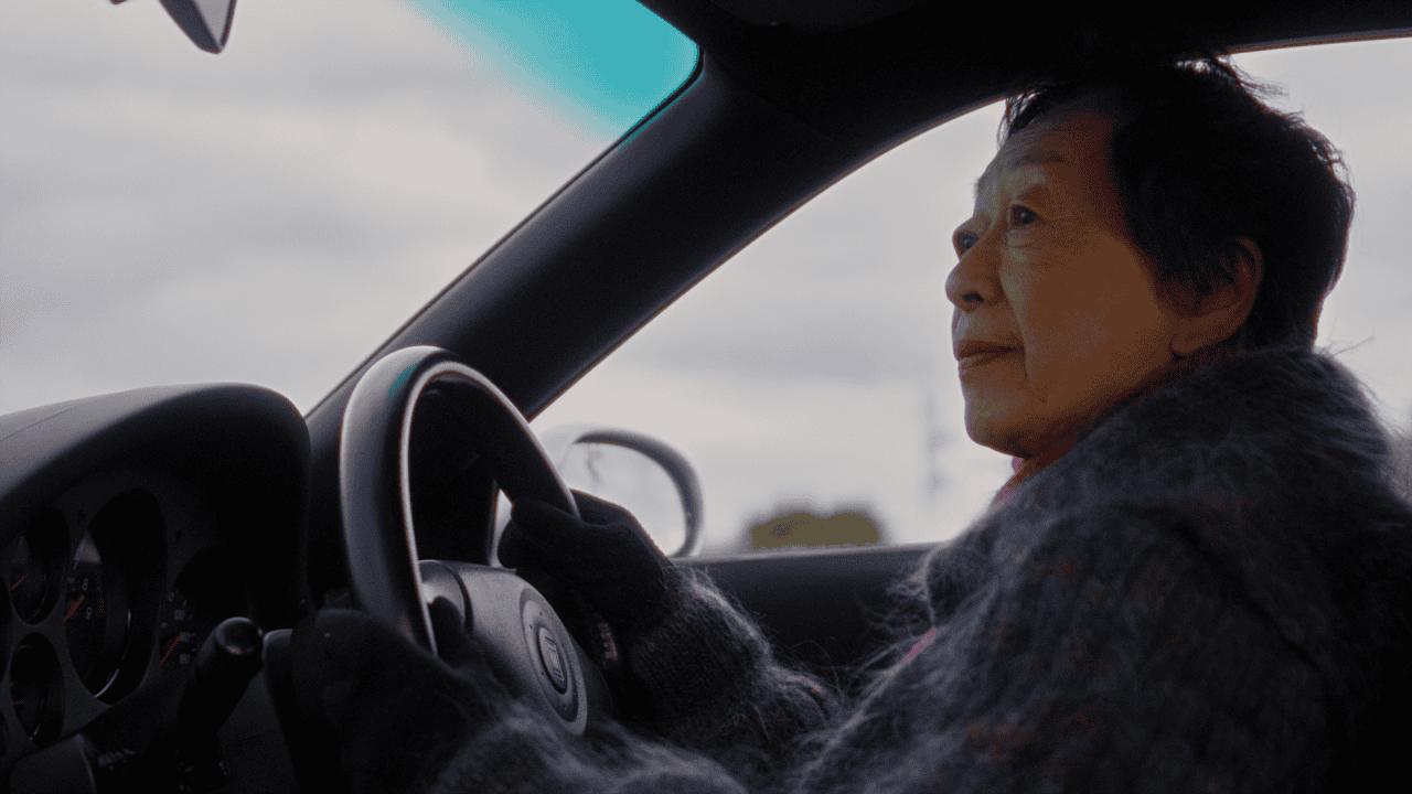 Naoko Nishimoto in her Mazda RX-7