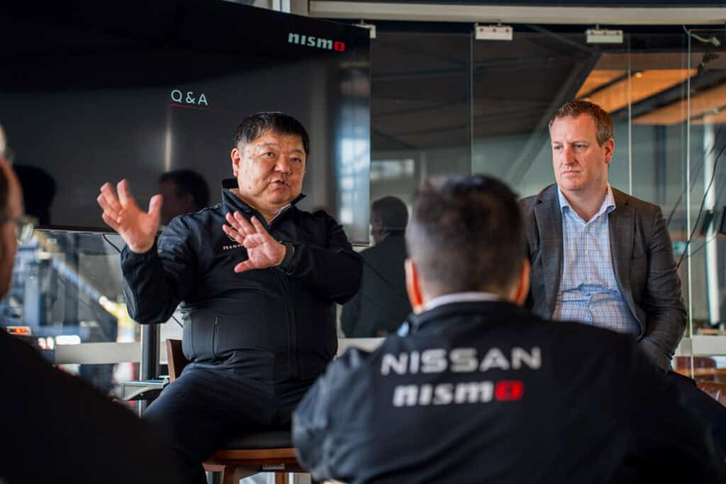 Yutaka Sanada from Nismo and Michael Hill from Nissan Oceania