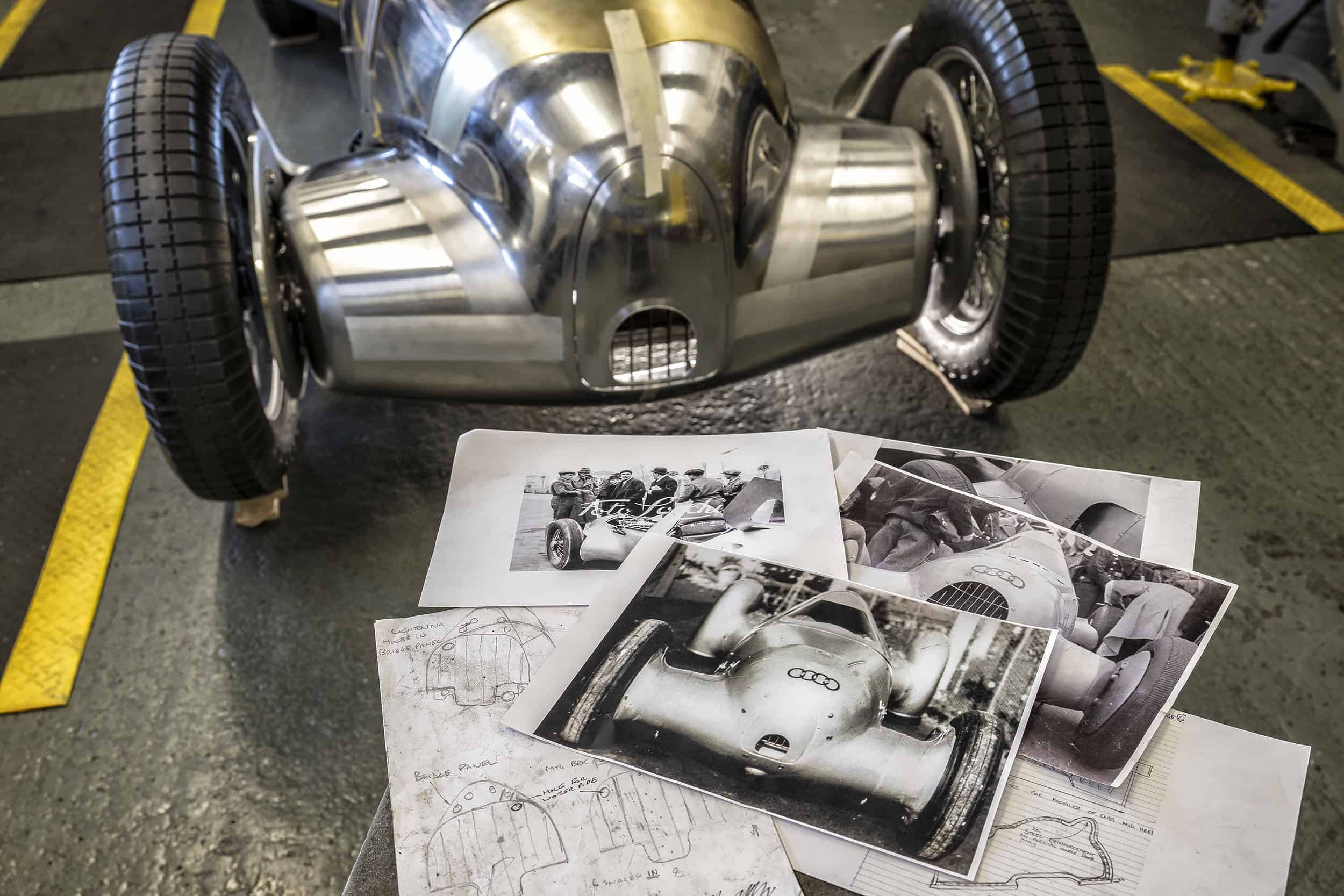 Audi had the Auto Union Lucca recreated by Crosthwaite & Gardiner based on historical photos and various other documents from the archives. After spending just over three years on its construction, the British restoration specialists completed the project in early 2026.