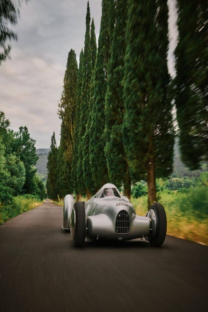 Audi recreated the Auto Union Lucca. Driving shot taken in Lucca, Italy, at the beginning of May 2026.