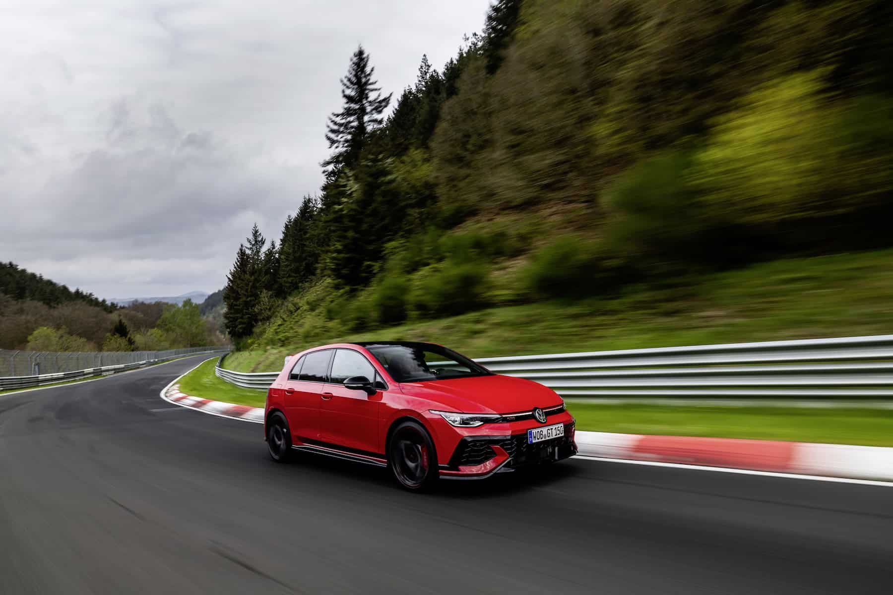 Volkswagen GTI Edition 50 driving on the Nurburgring