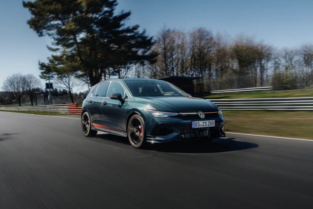 Volkswagen GTI Edition 50 driving on the Nurburgring
