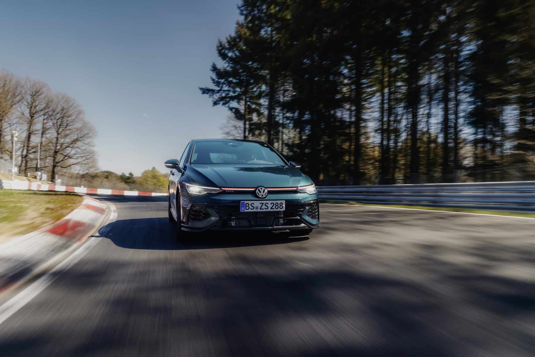 Volkswagen GTI Edition 50 driving on the Nurburgring