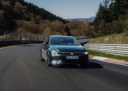 Volkswagen GTI Edition 50 driving on the Nurburgring