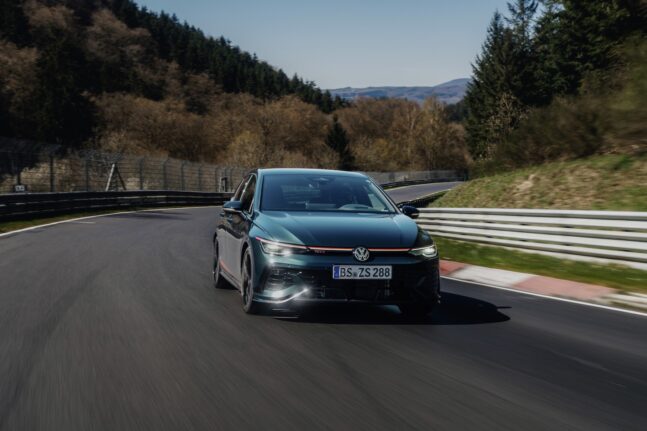 Volkswagen GTI Edition 50 driving on the Nurburgring
