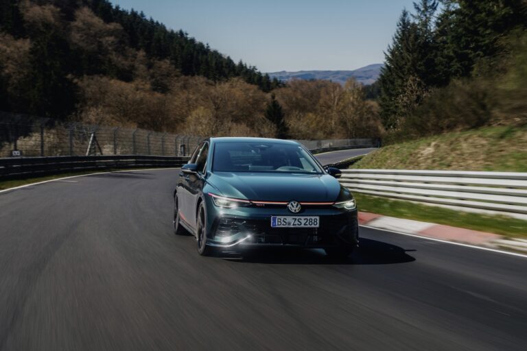 Volkswagen GTI Edition 50 driving on the Nurburgring
