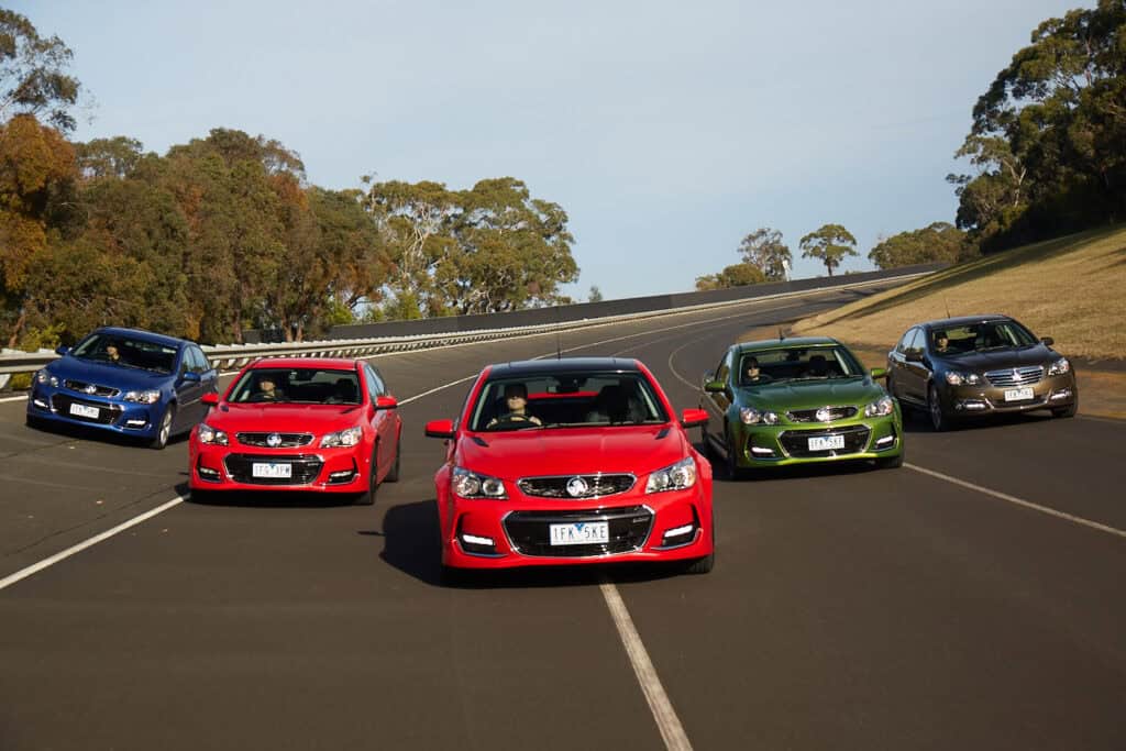Holden Commodore lineup at Lang Lang
