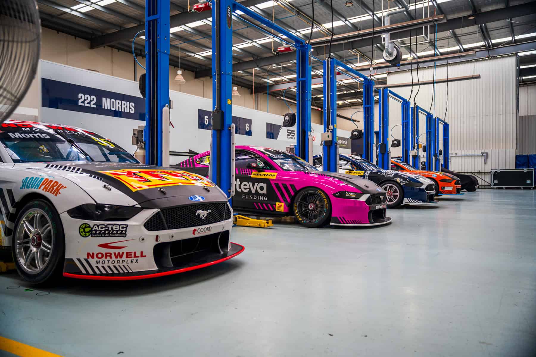 Ford Mustang Supercars at Tickford Racing headquarters