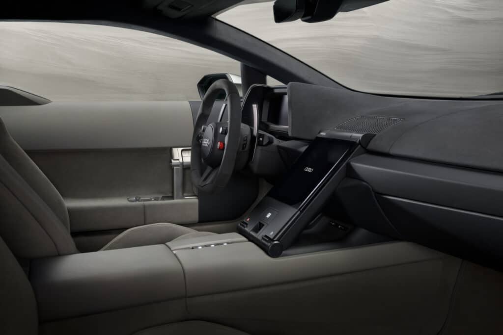 Audi Nuvolari In-studio interior view, interior door, steering wheel, dashboard