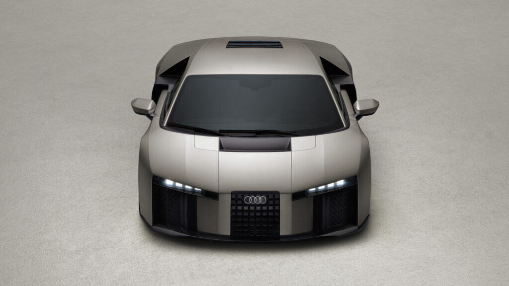 Audi Nuvolari Titanium, static studio shot, exterior, frontal view top-down perspective