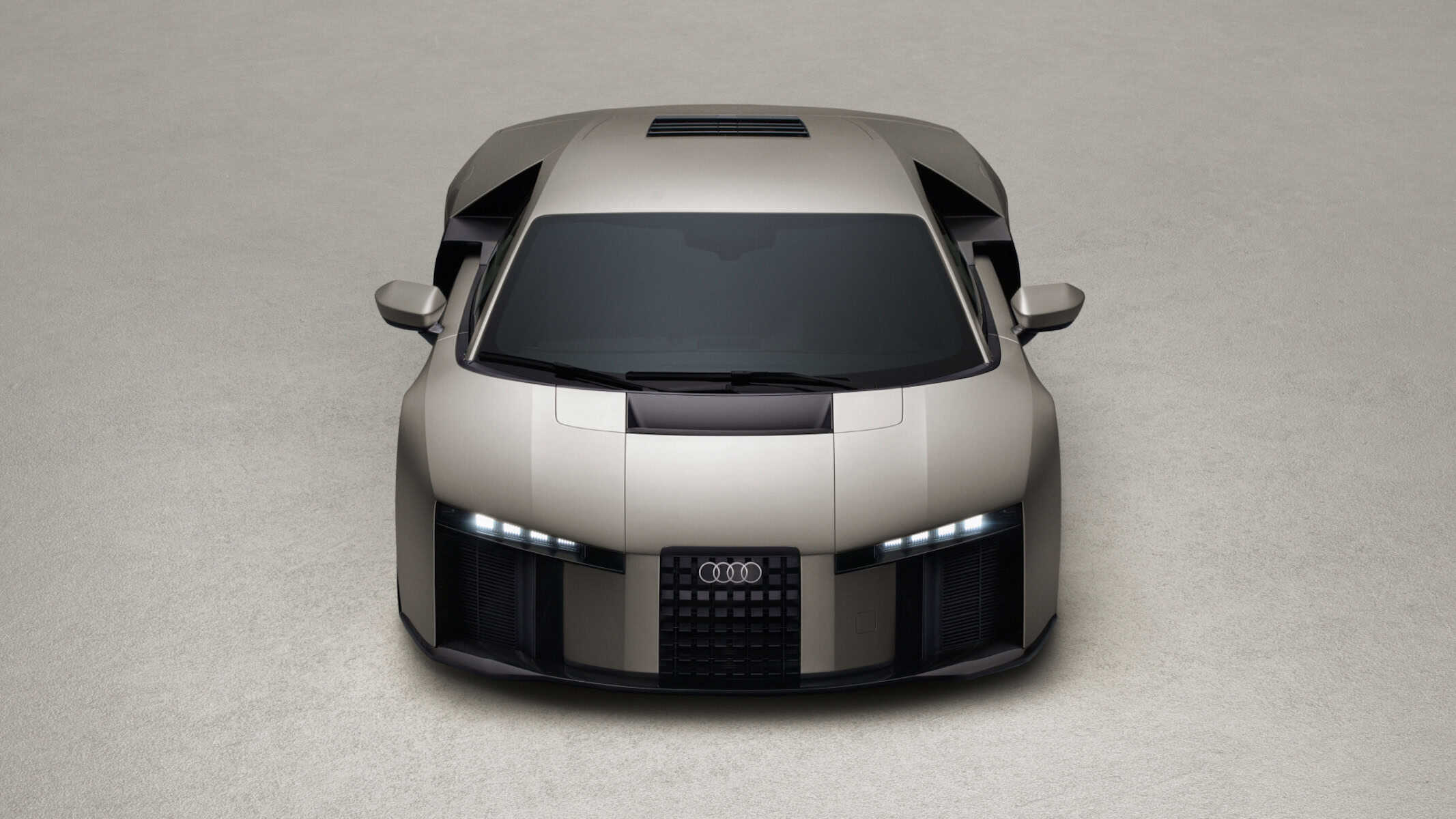 Audi Nuvolari Titanium, static studio shot, exterior, frontal view top-down perspective