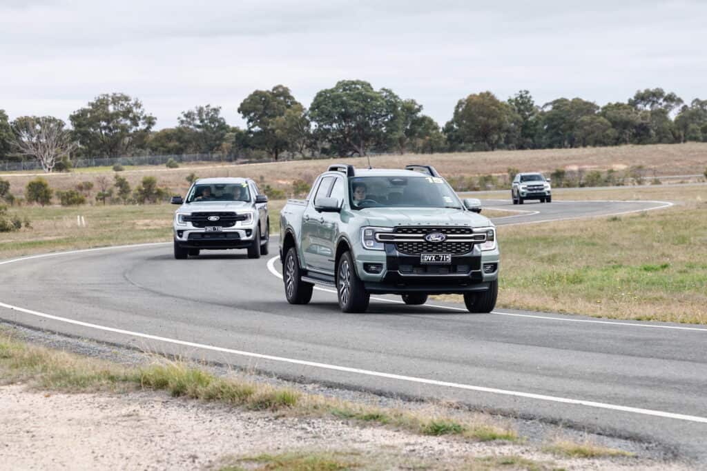 Ford Ranger driving at You Yangs Proving Ground