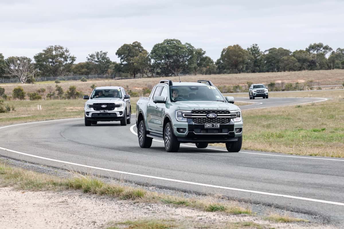 Ford Ranger driving at You Yangs Proving Ground
