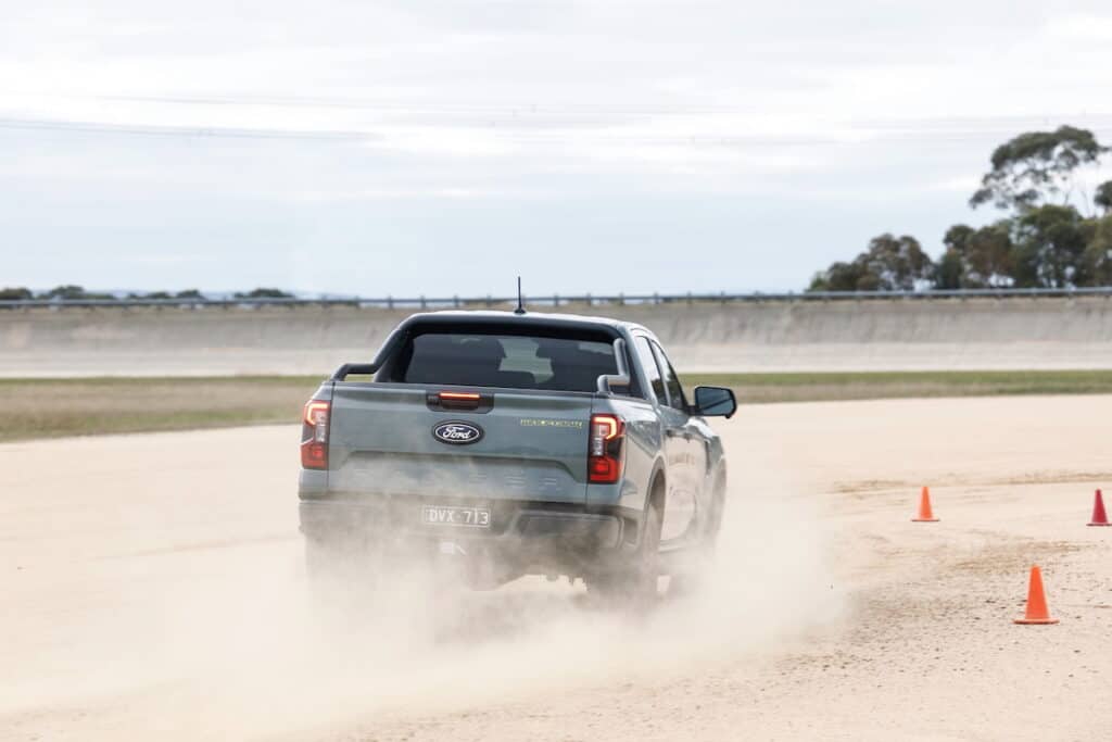 Ford Ranger driving at You Yangs Proving Ground