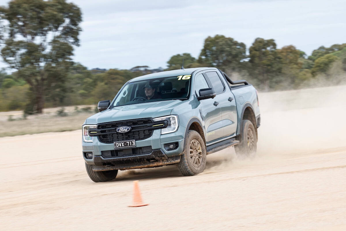 Ford Ranger driving at You Yangs Proving Ground