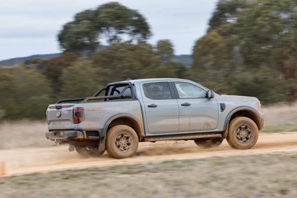 Ford Ranger driving at You Yangs Proving Ground