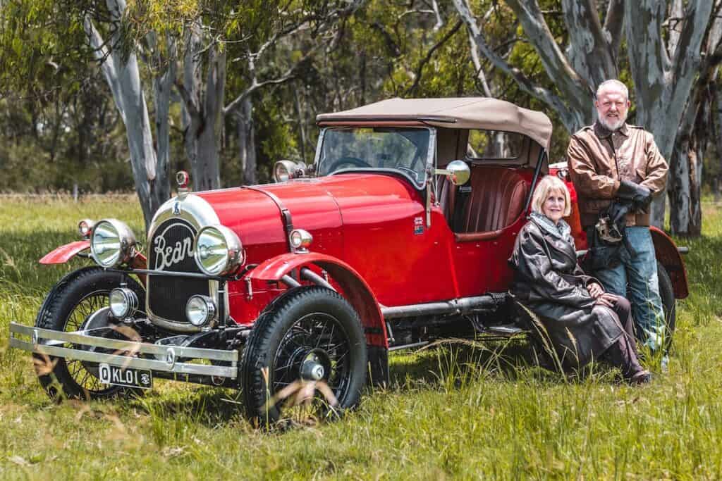 Lang and Bev Kidby with the 1924 Bean 14 Sundowner