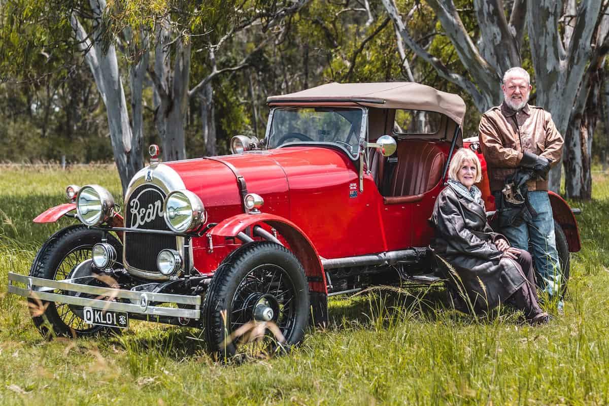 Lang and Bev Kidby with the 1924 Bean 14 Sundowner