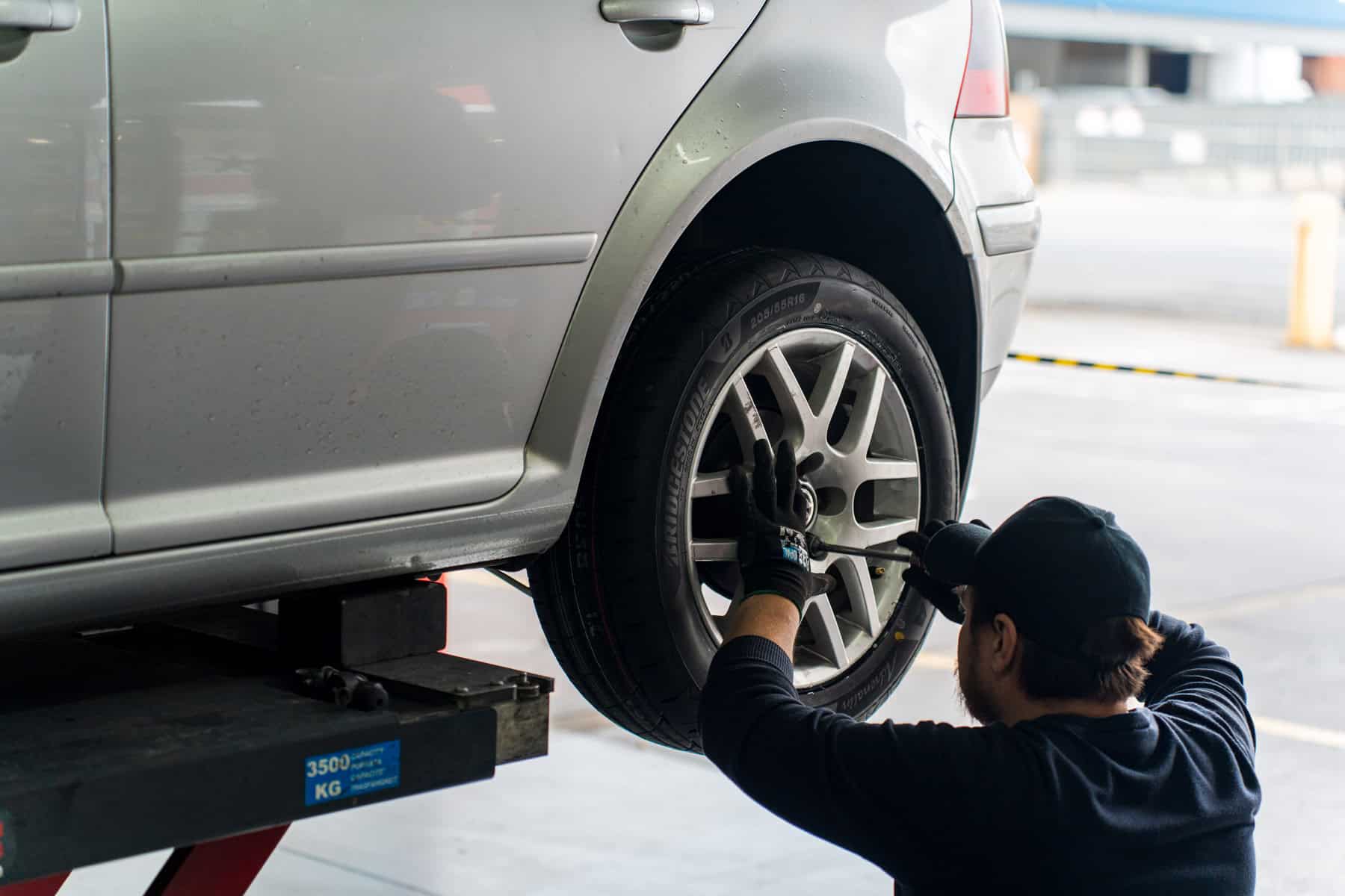 RE005 tyres being fitted at Bridgestone Select Adelaide