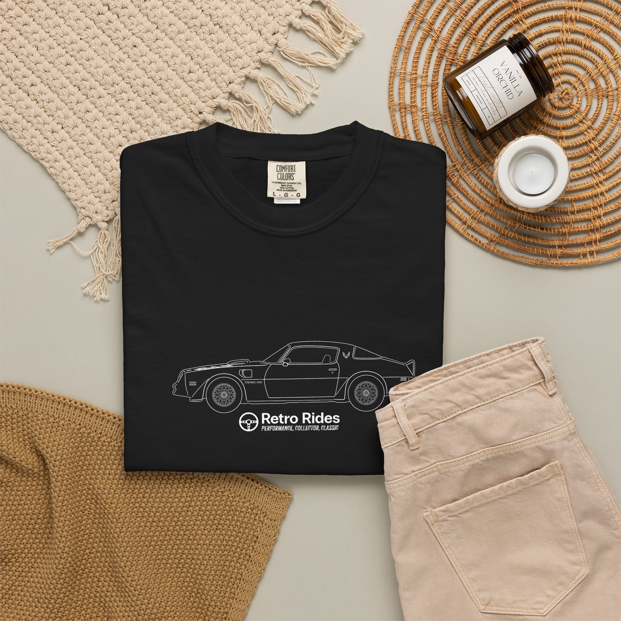 Classic Convertible Tee — 'Retro Riders' Lightweight Car Outline T-Shirt - Image 45