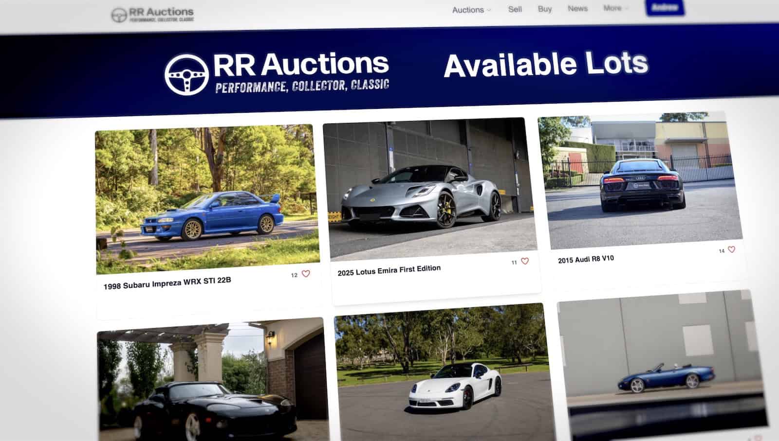 RR Auctions homepage no date