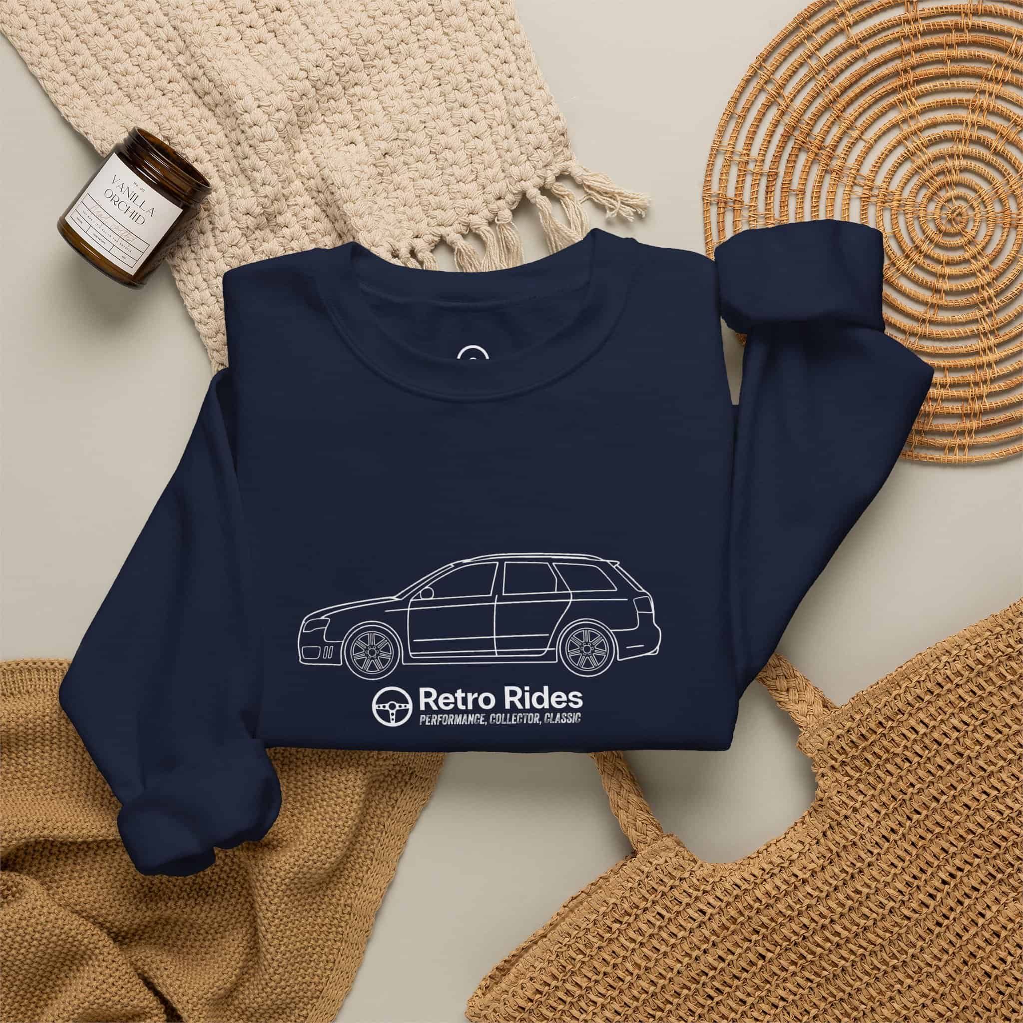 Retro Rides Crewneck Sweatshirt Audi RS4 Outline - Image 24