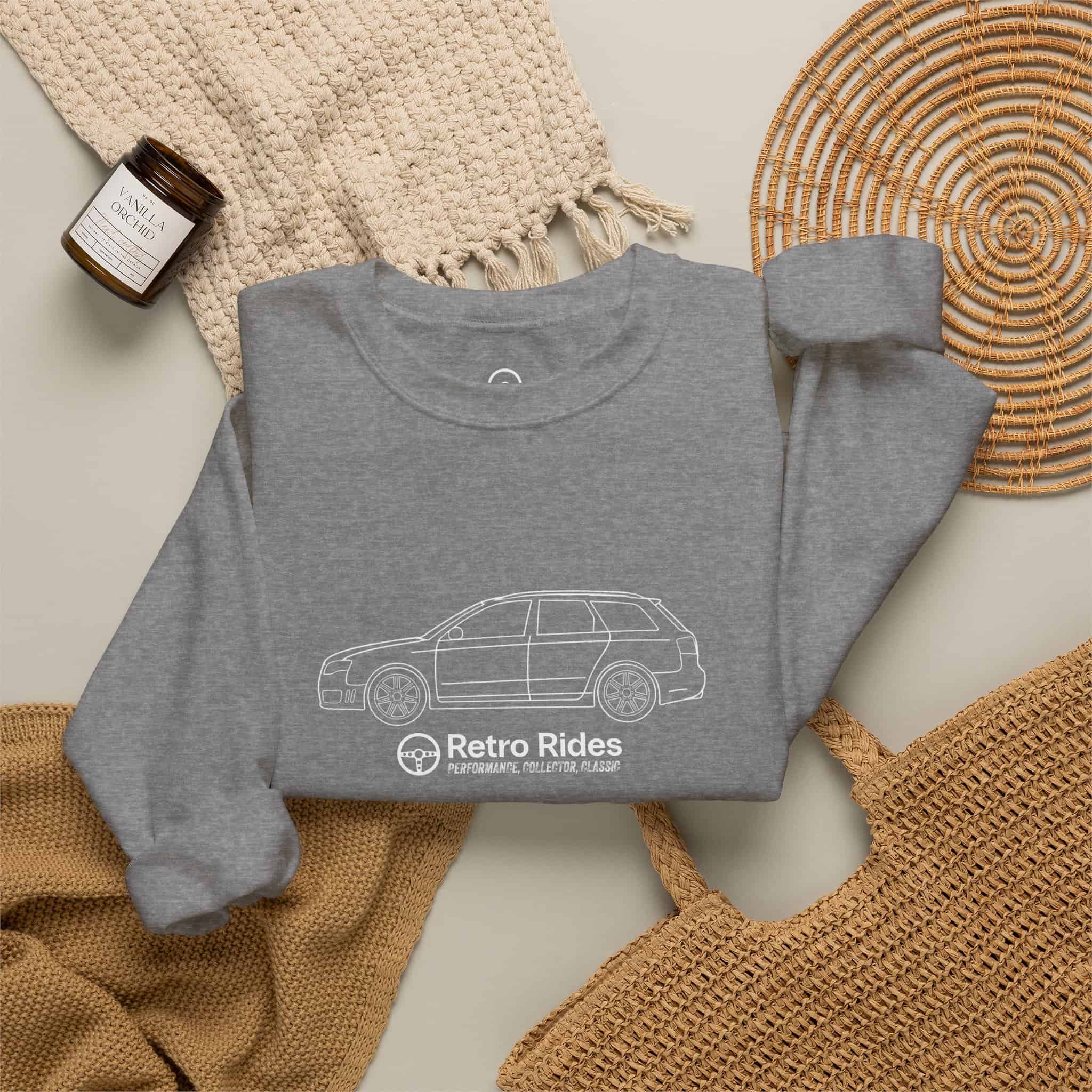Retro Rides Crewneck Sweatshirt Audi RS4 Outline - Image 12