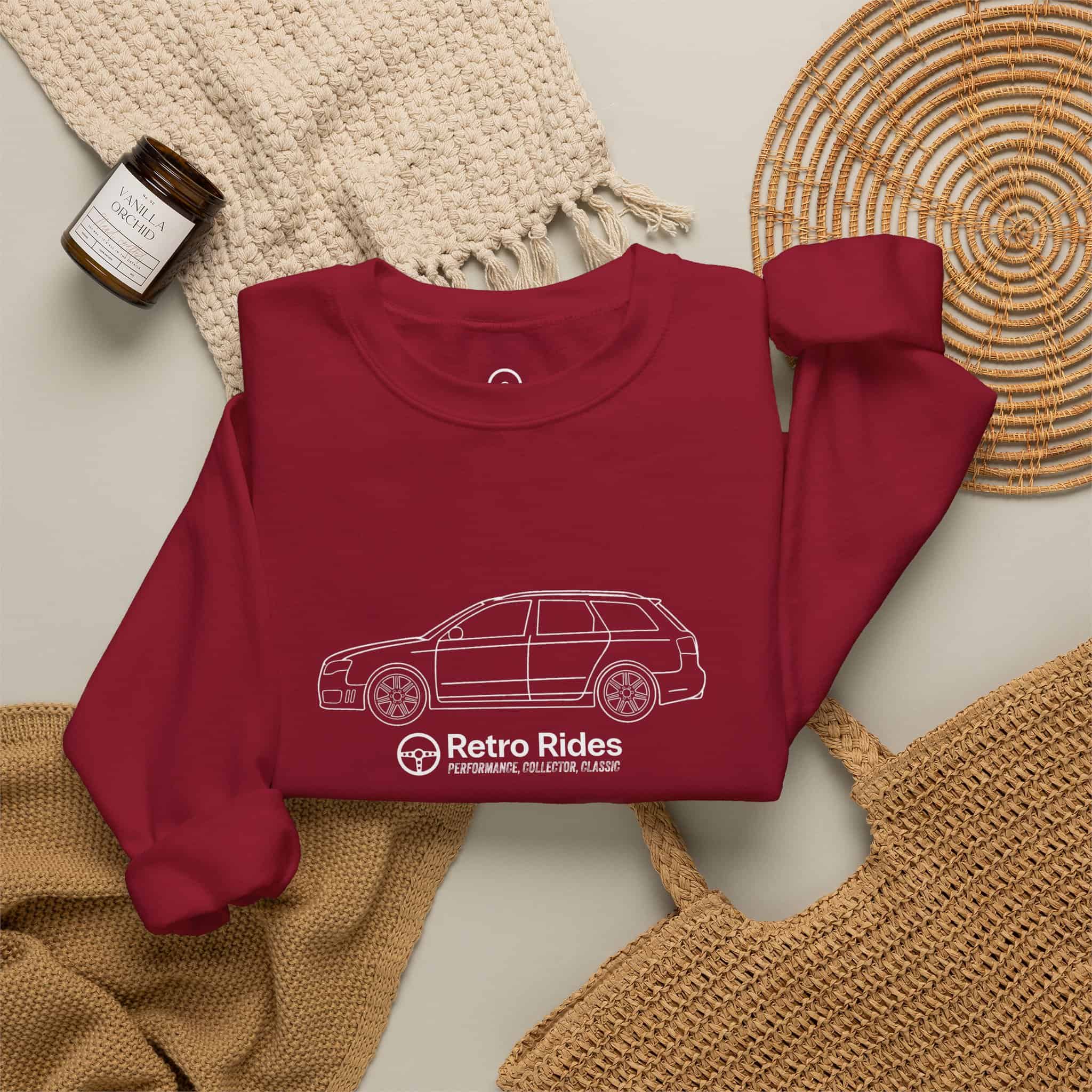 Retro Rides Crewneck Sweatshirt Audi RS4 Outline - Image 28