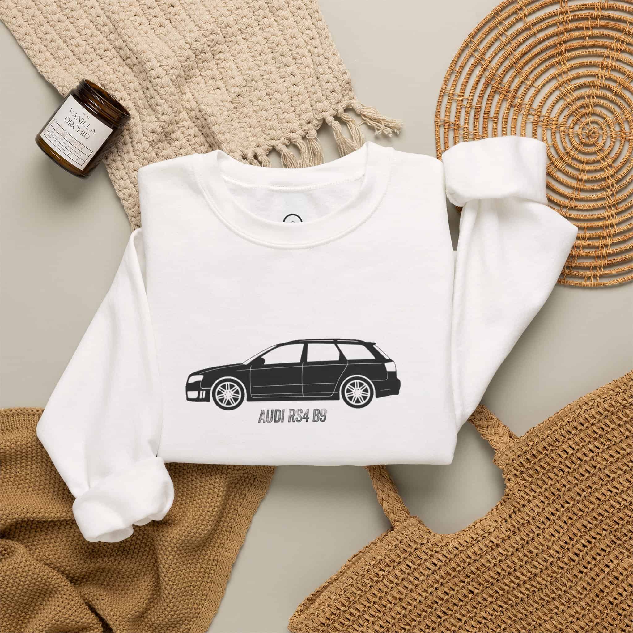 Retro Rides Crewneck Sweatshirt Audi RS4 Outline - Image 4