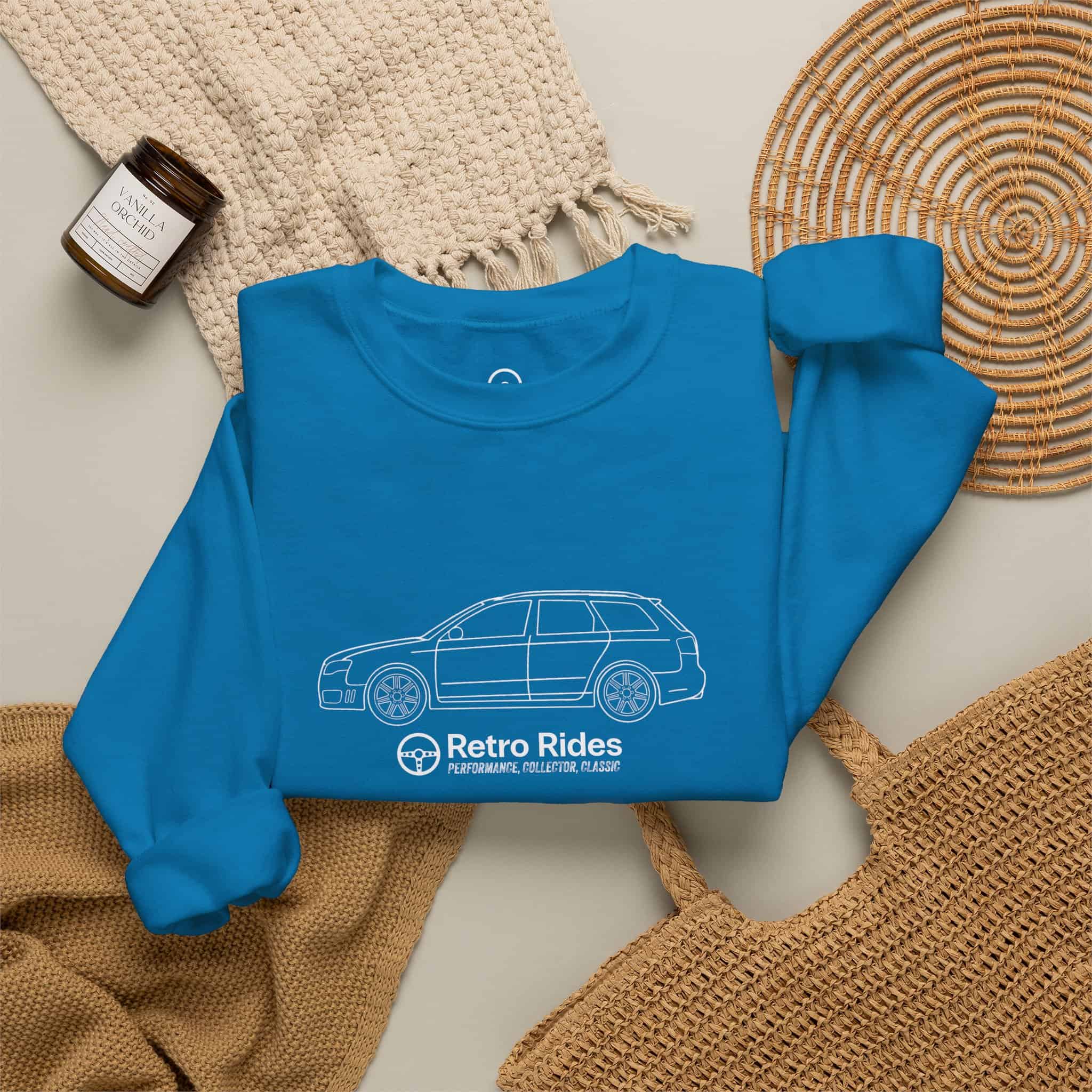 Retro Rides Crewneck Sweatshirt Audi RS4 Outline - Image 20
