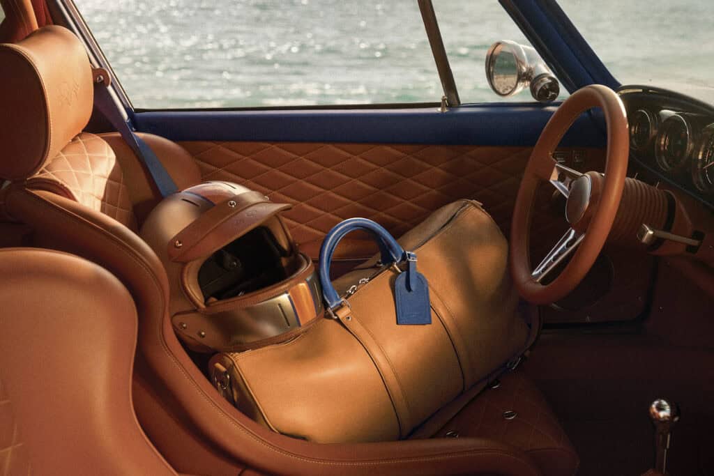 Interior detail showing helmet and luggage accessories