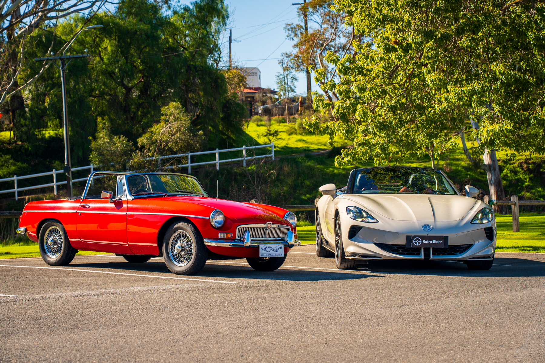 1968 MGB and 2025 MG Cyberster 100th Anniversary Edition