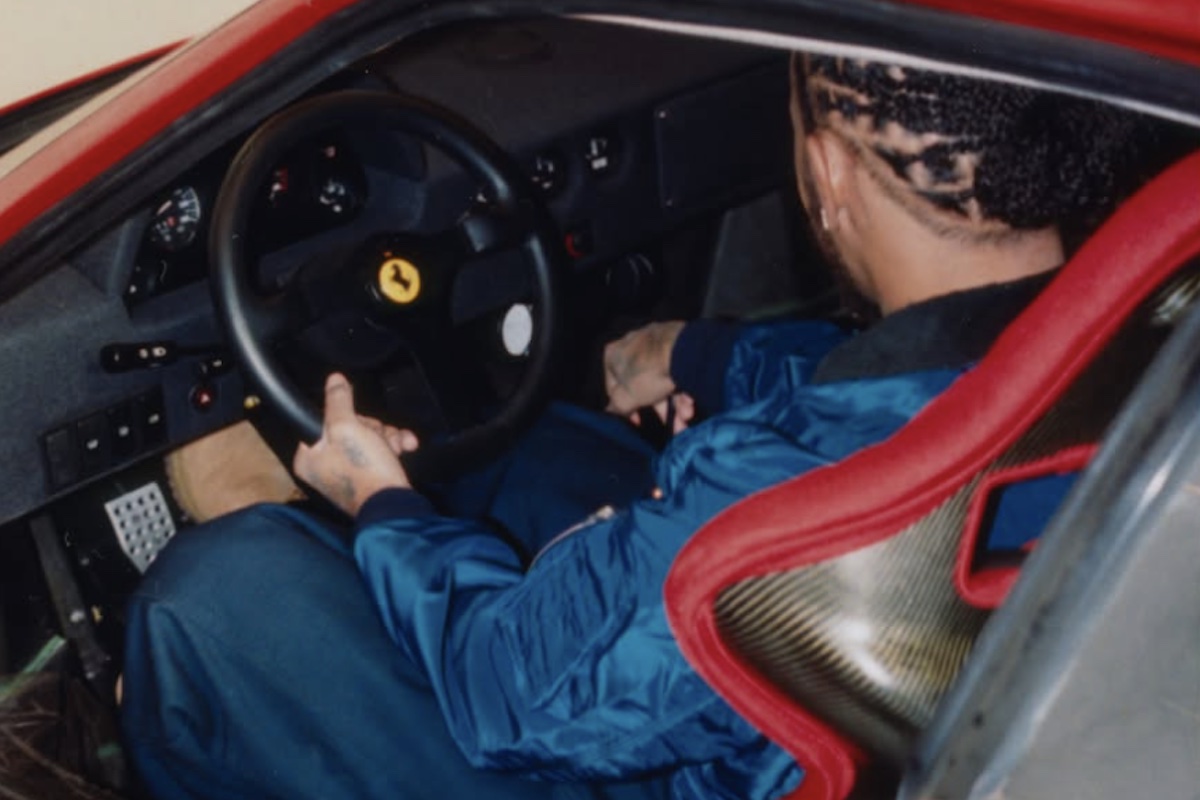 Lewis Hamilton in his Ferrari F40