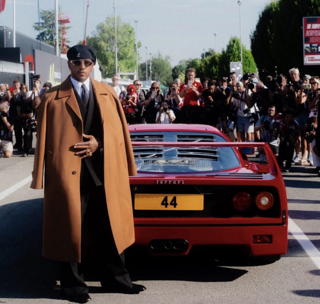 Lewis Hamilton with his Ferrari F40