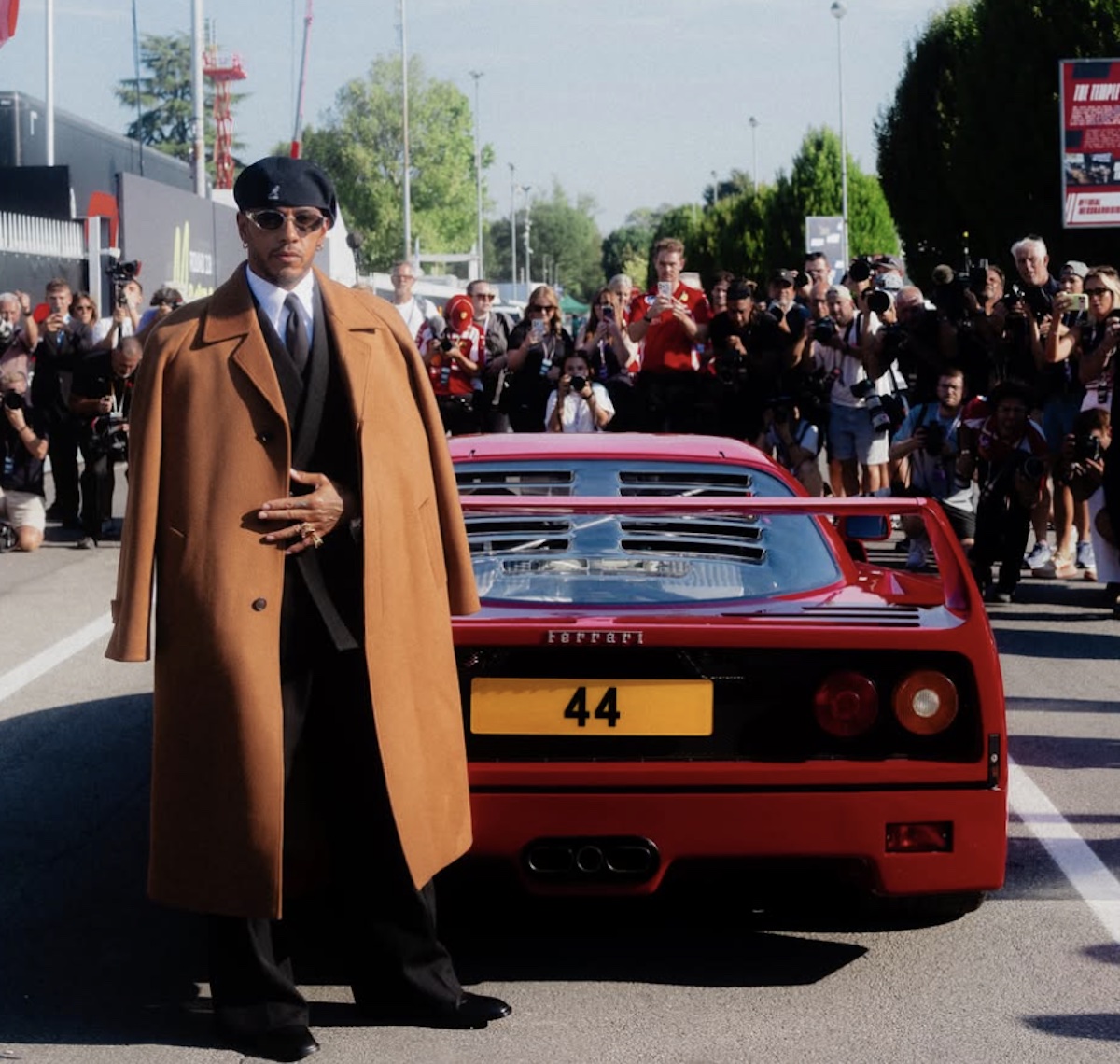 Lewis Hamilton with his Ferrari F40