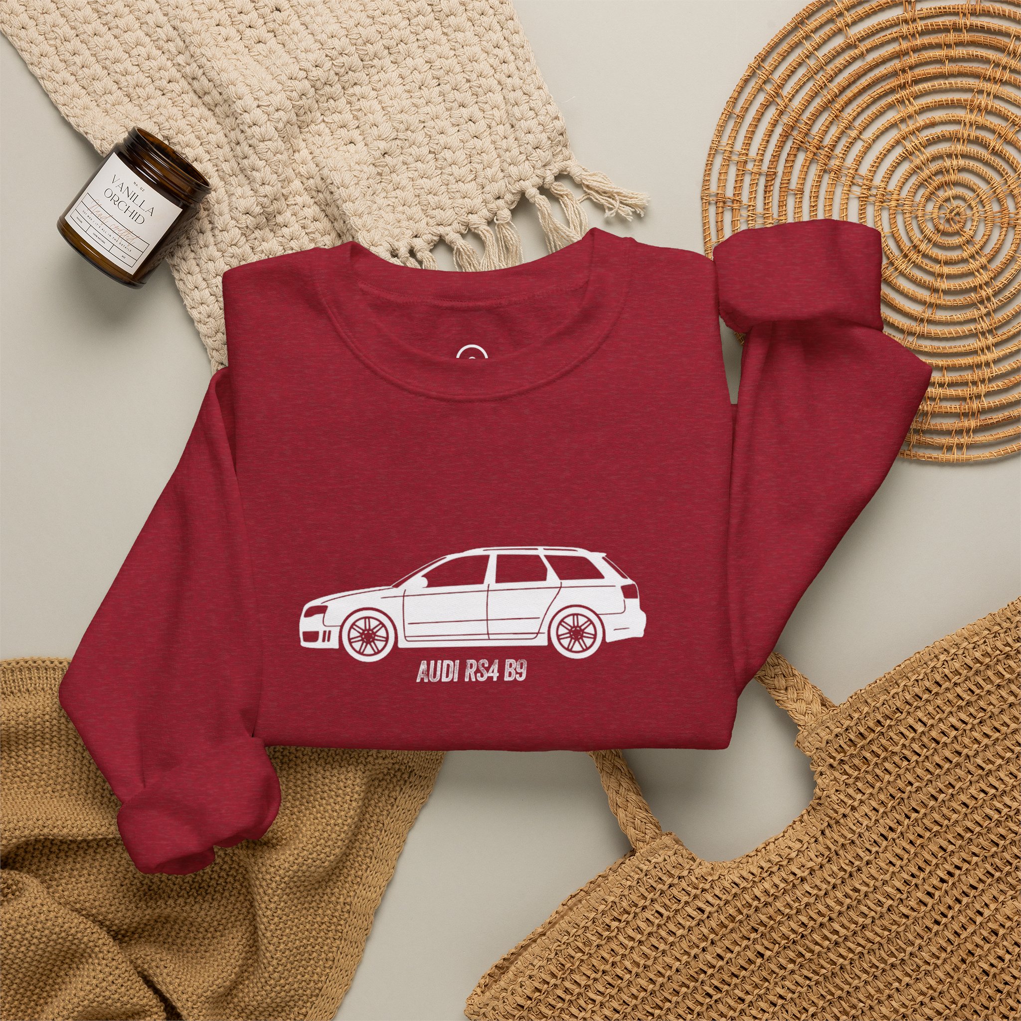 Retro Rides Crewneck Sweatshirt Audi RS4 Outline - Image 60