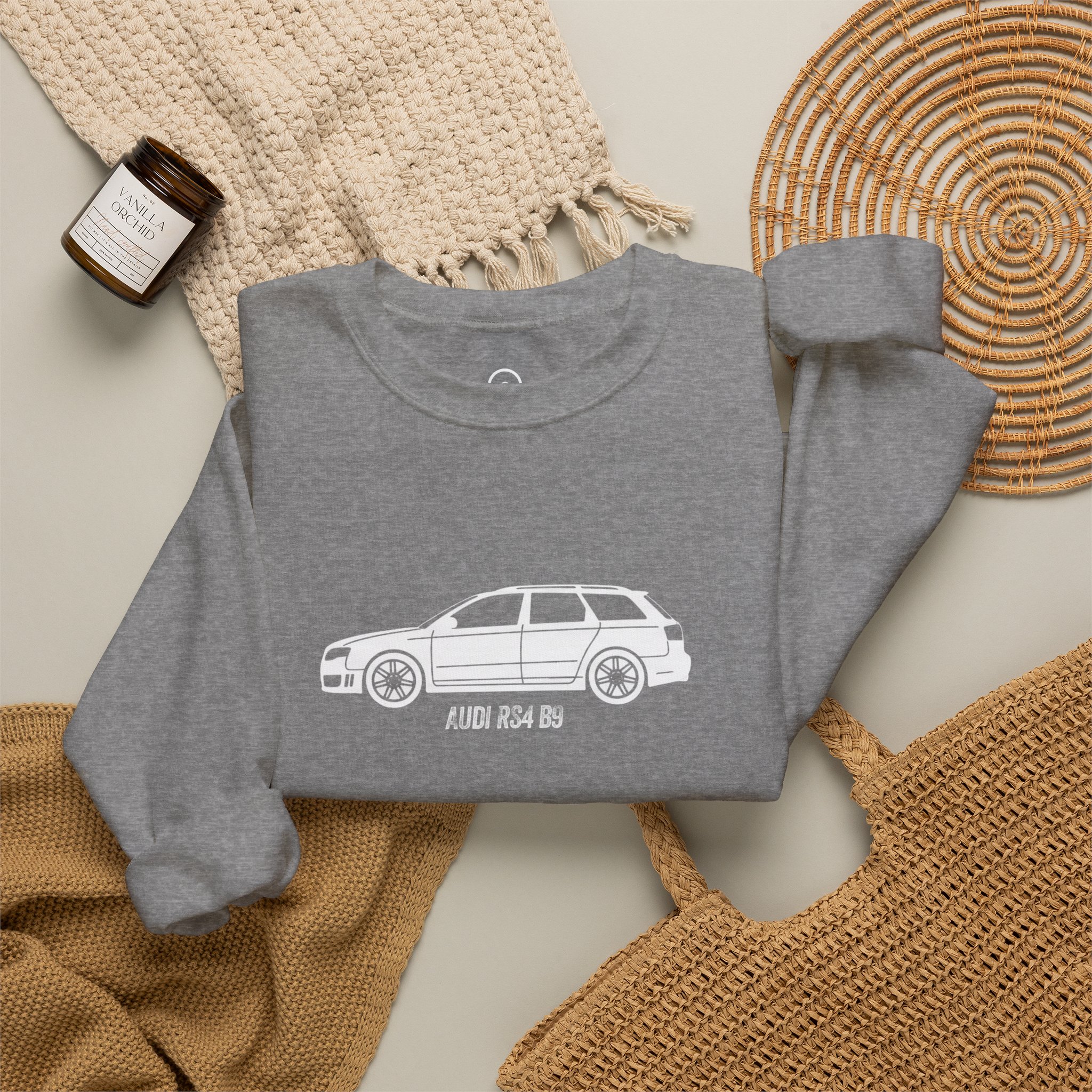 Retro Rides Crewneck Sweatshirt Audi RS4 Outline - Image 4
