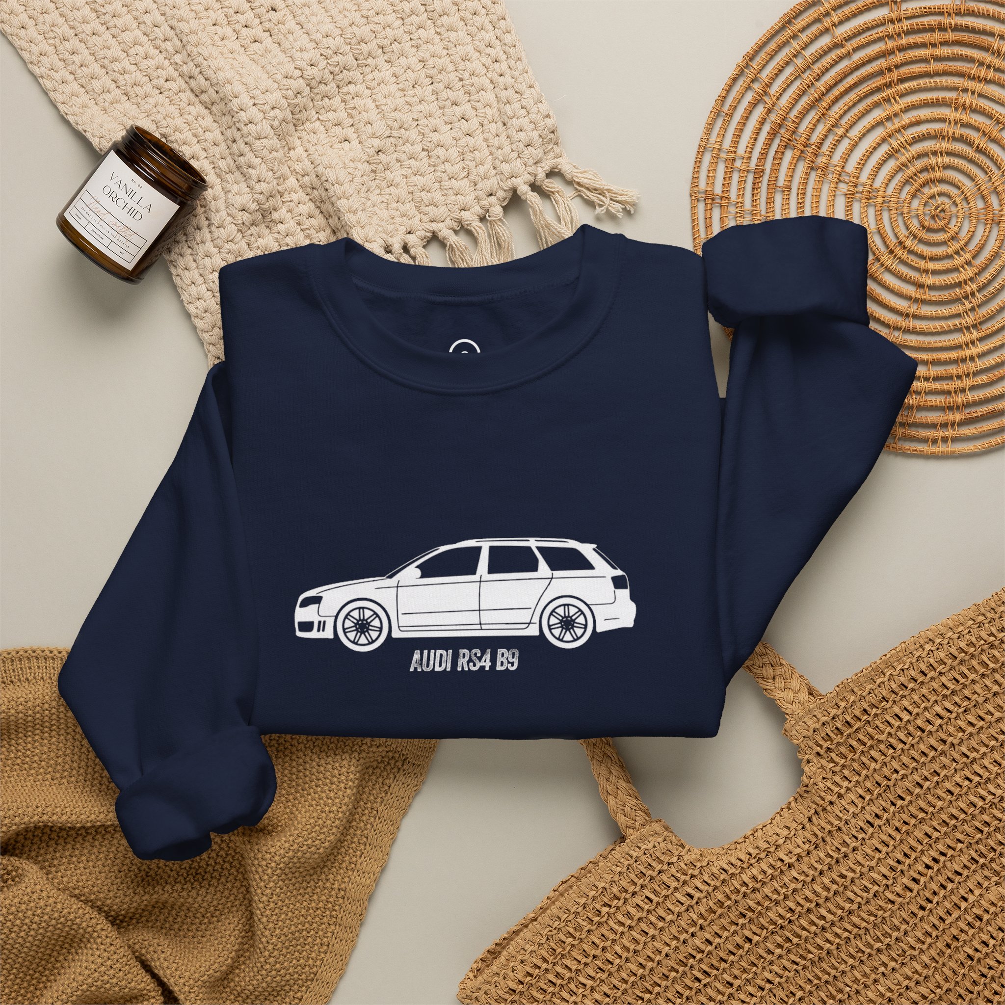 Retro Rides Crewneck Sweatshirt Audi RS4 Outline - Image 24