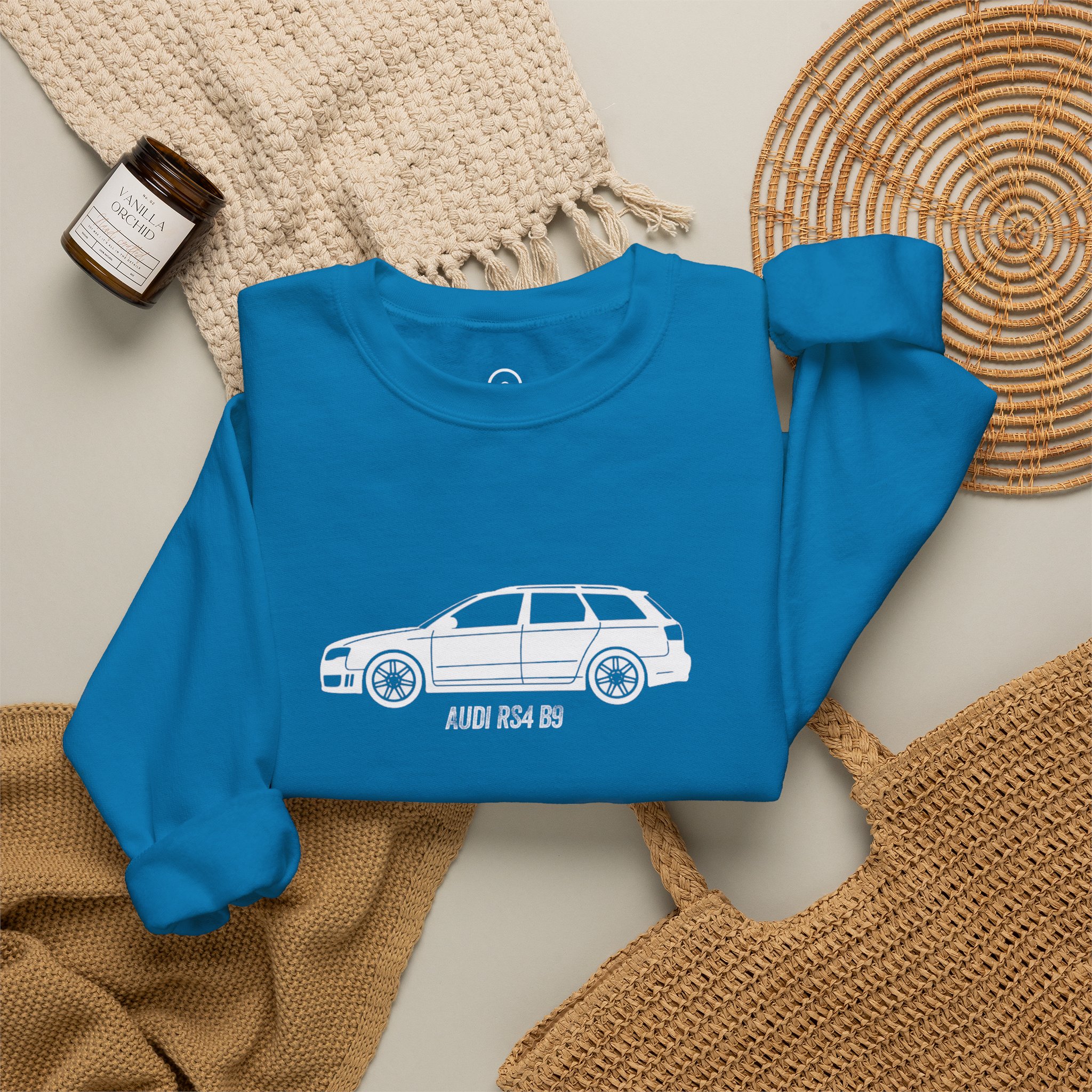 Retro Rides Crewneck Sweatshirt Audi RS4 Outline - Image 20