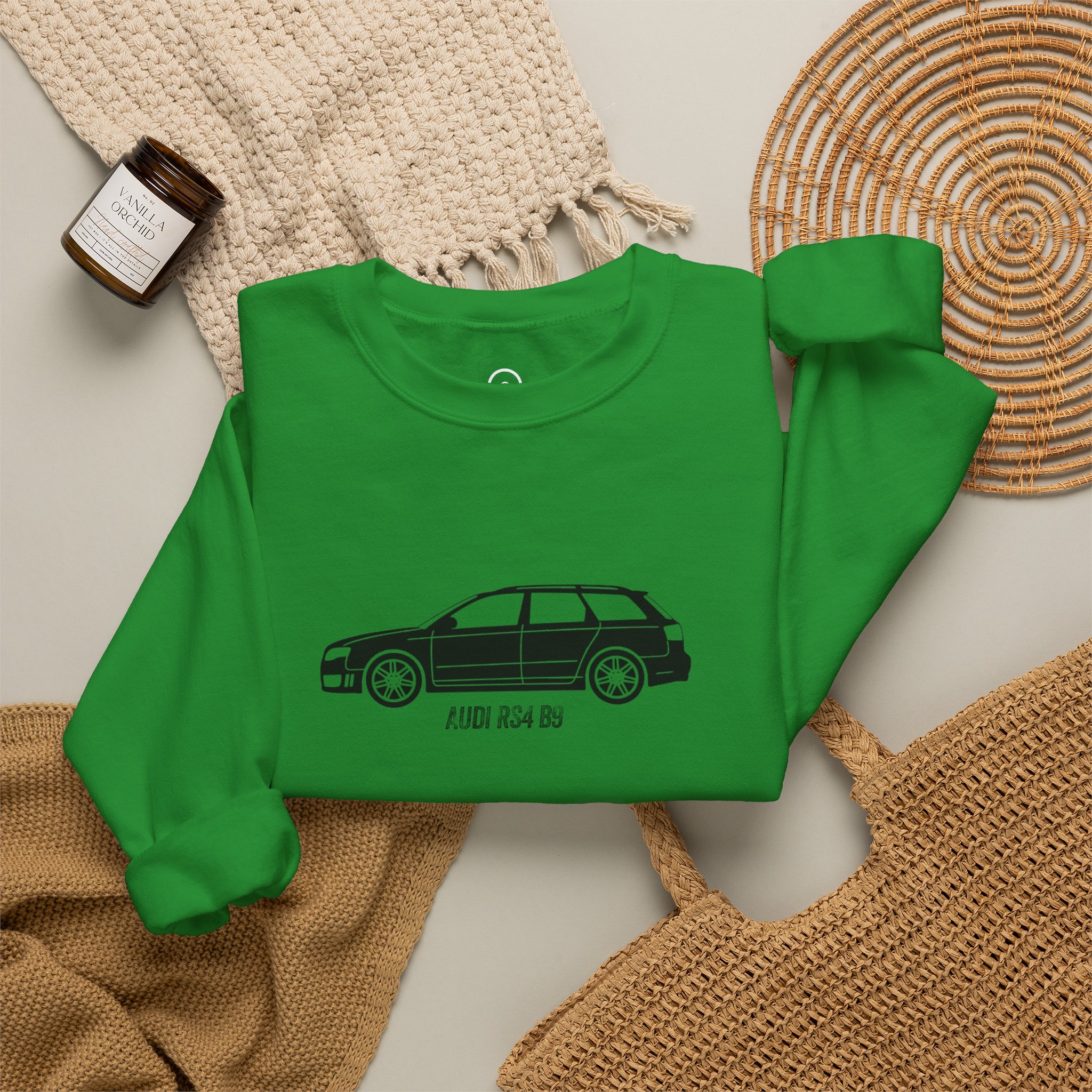 Retro Rides Crewneck Sweatshirt Audi RS4 Outline - Image 48