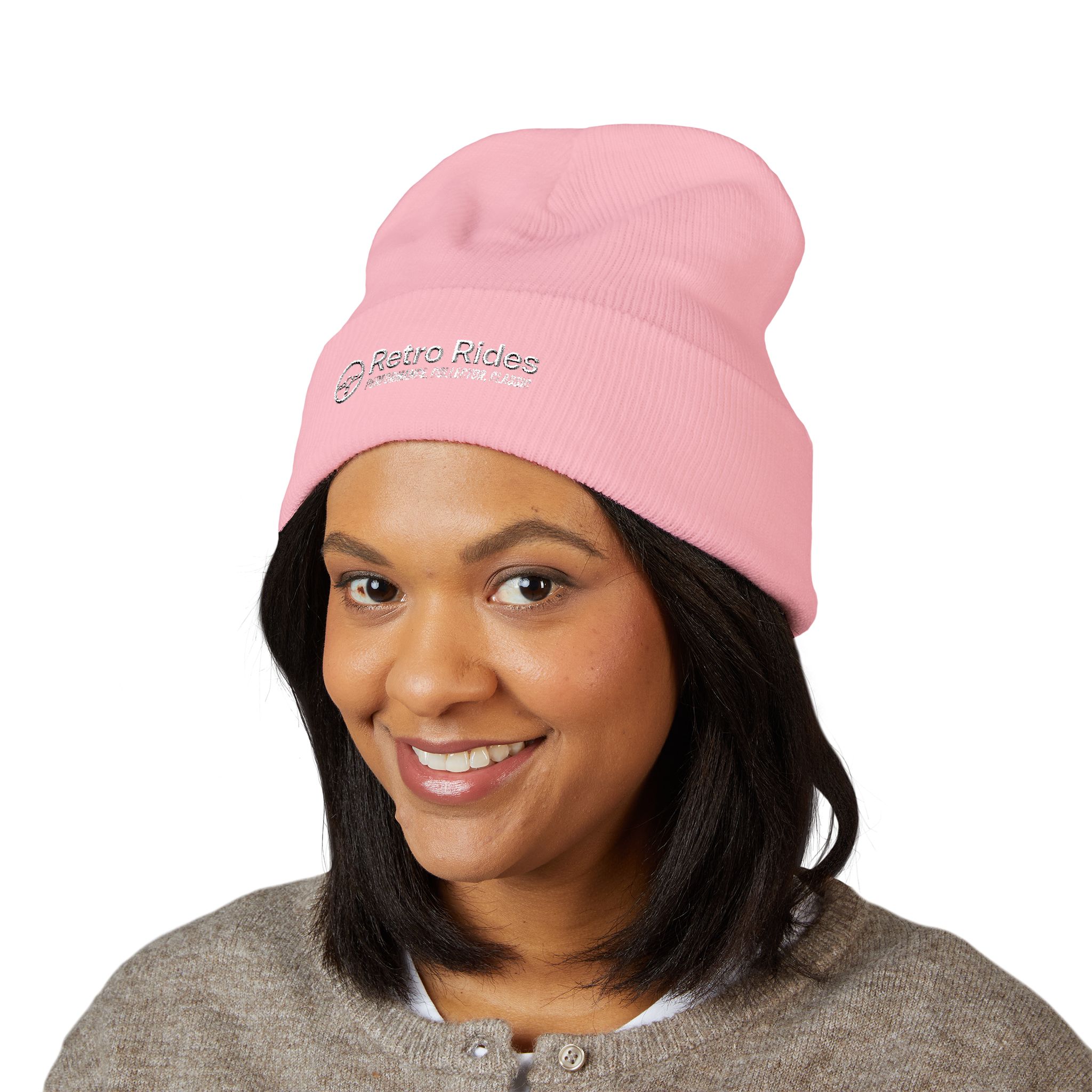 Retro Rides Embroidered Cuffed Beanie — Vintage Auto Logo Winter Hat - Image 15