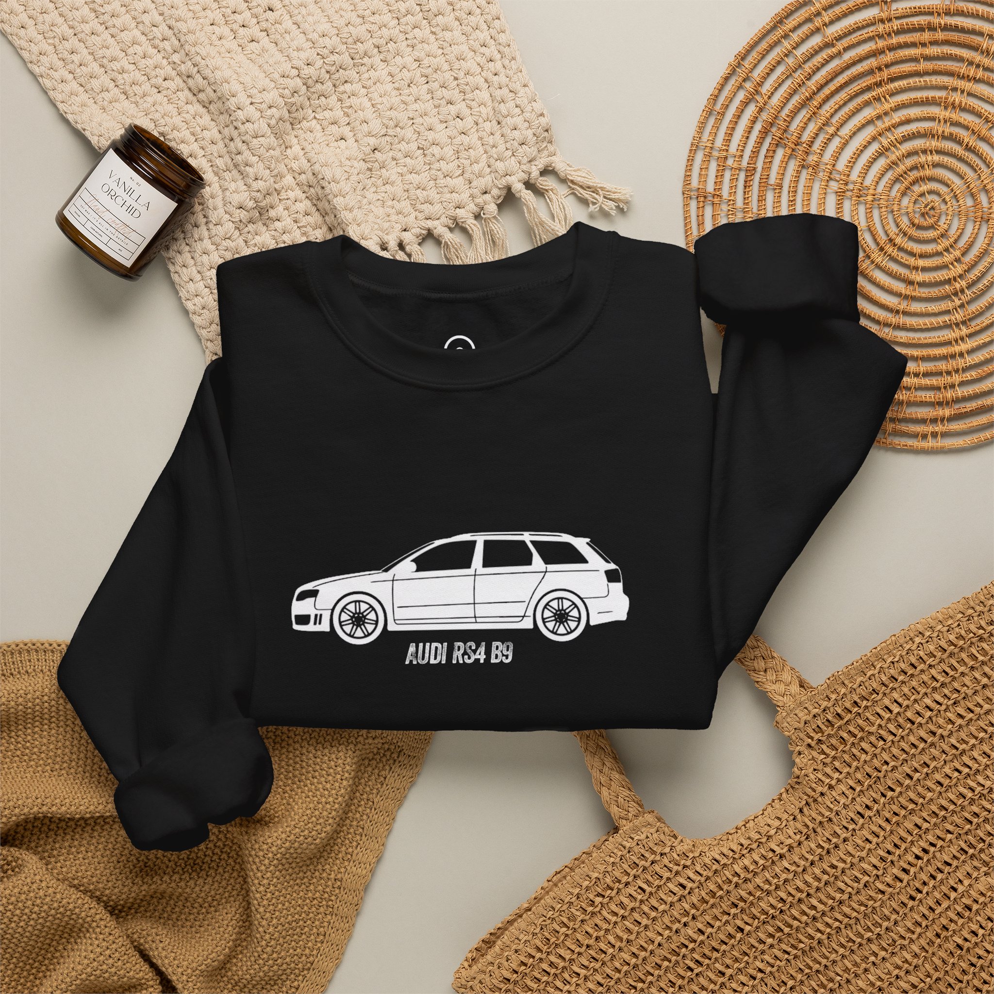 Retro Rides Crewneck Sweatshirt Audi RS4 Outline - Image 12