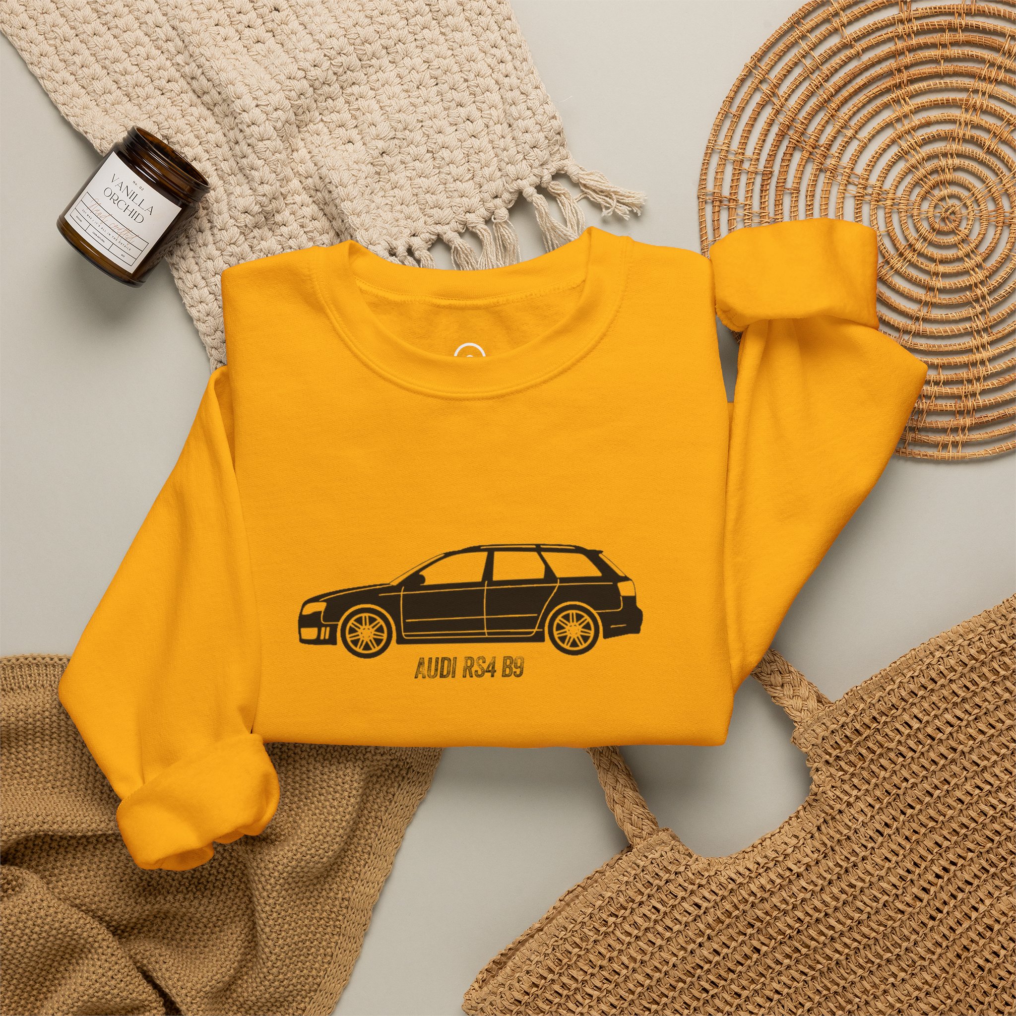 Retro Rides Crewneck Sweatshirt Audi RS4 Outline - Image 36